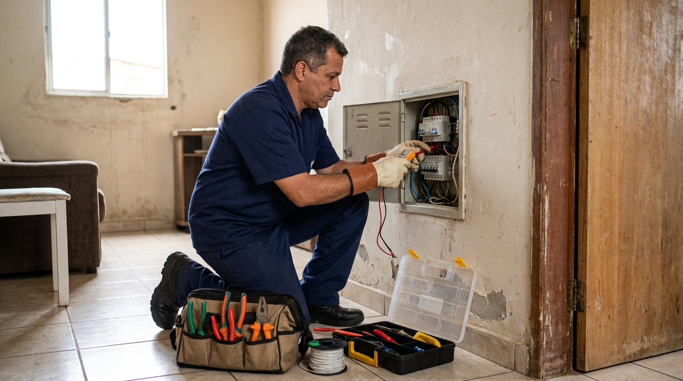 Eletricista com ferramentas em Natal‑RN