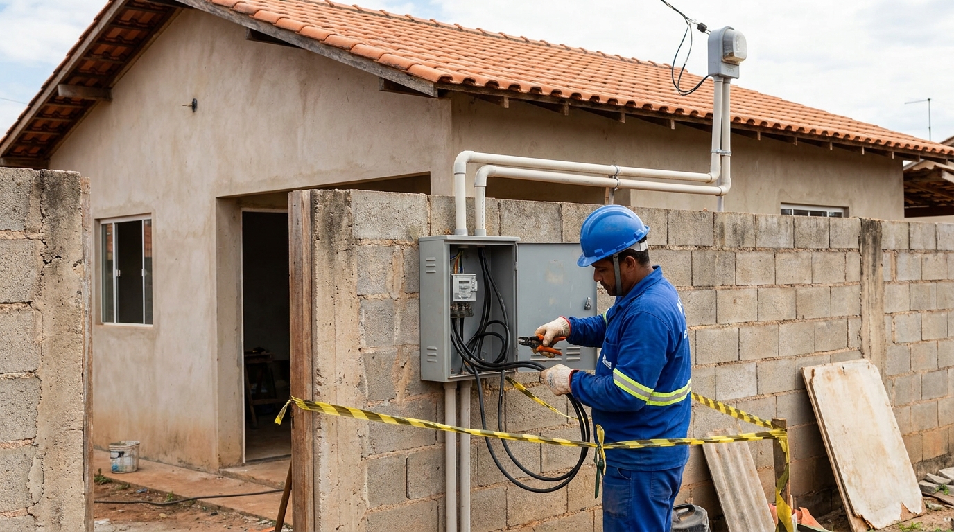 Eletricista instalando padrao de energia em Natal‑RN