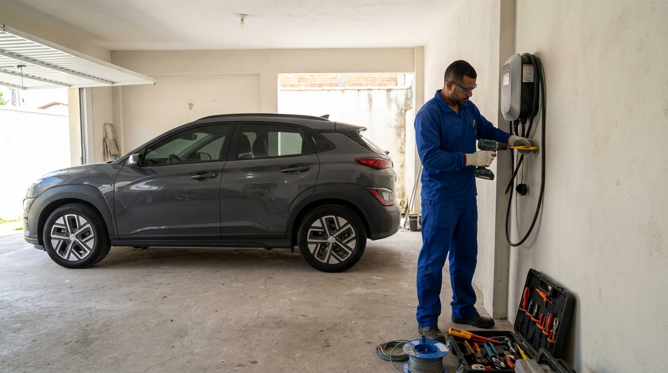 Instalacao de carregador de carro eletrico em Natal‑RN