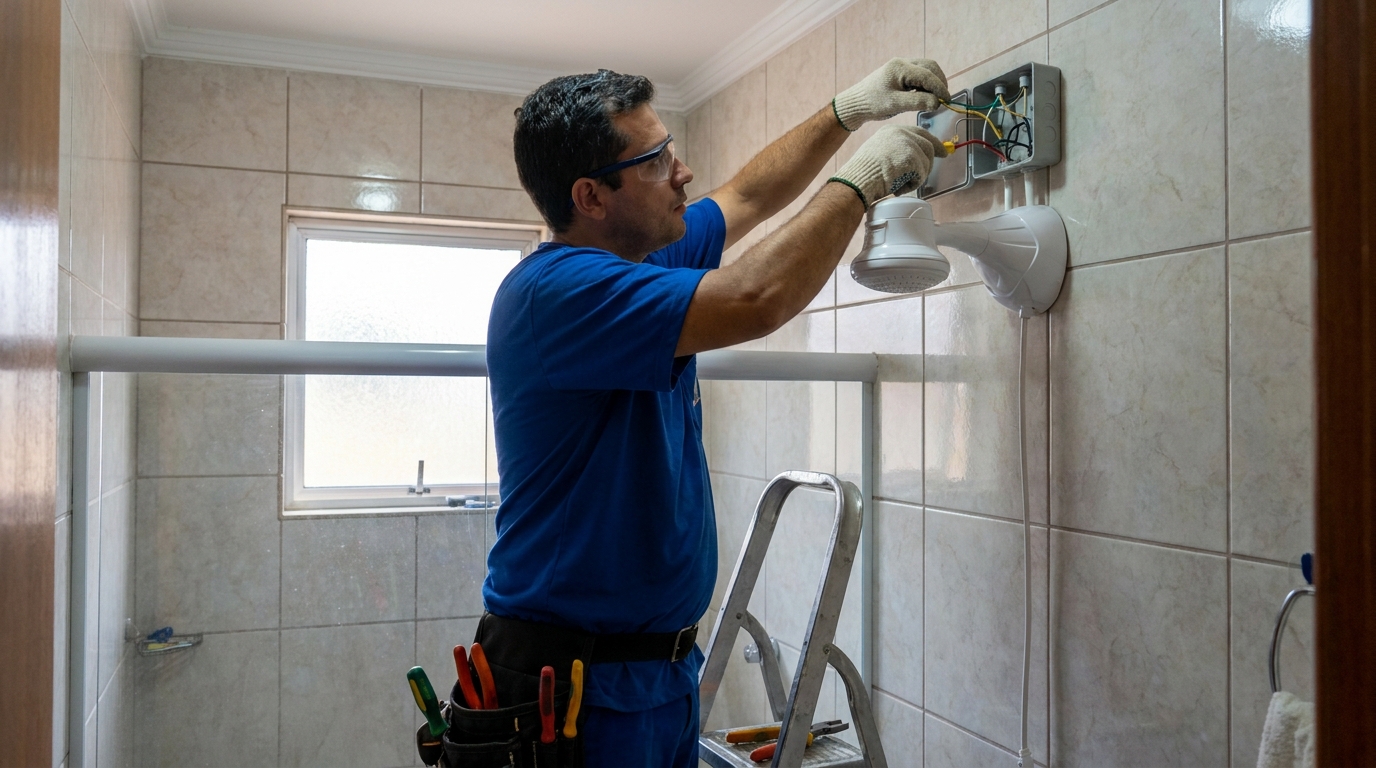 Instalacao de chuveiro eletrico profissional em Natal‑RN