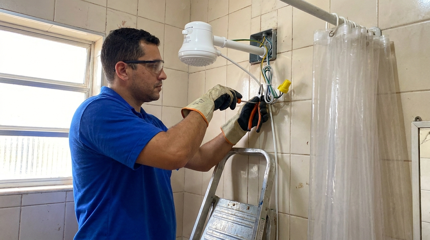 Instalacao de chuveiro eletrico residencial em Natal‑RN