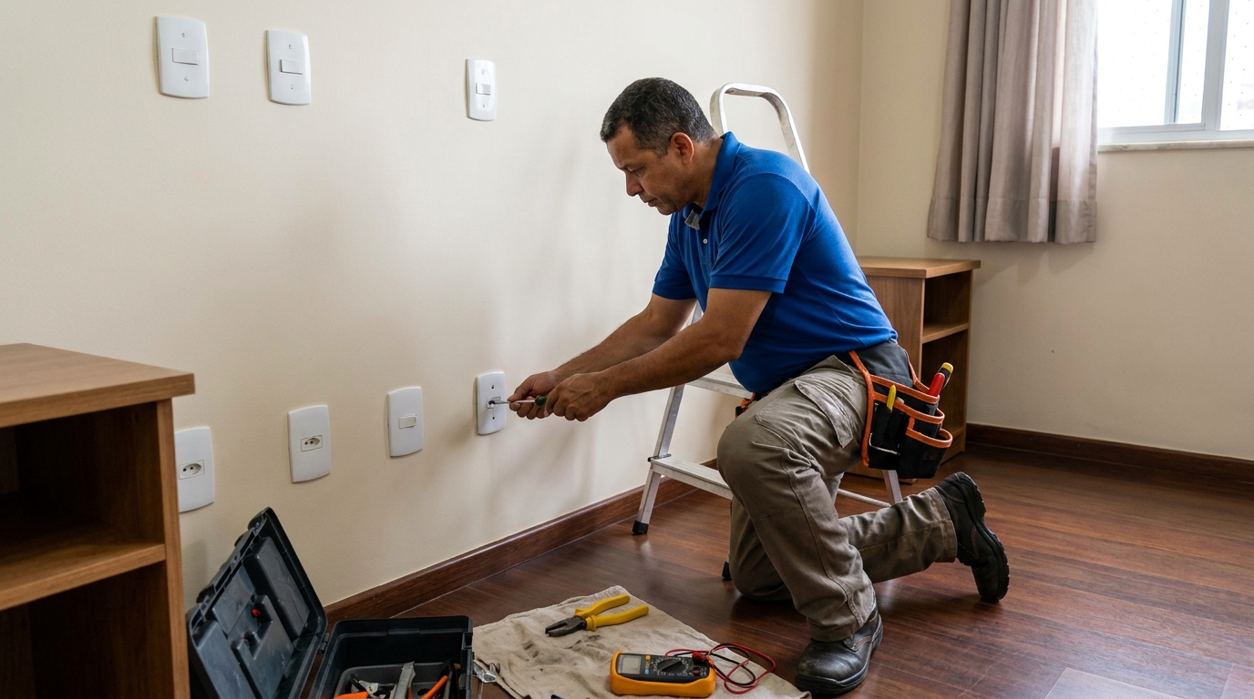 Instalacao de tomada e interruptor residencial em Natal‑RN