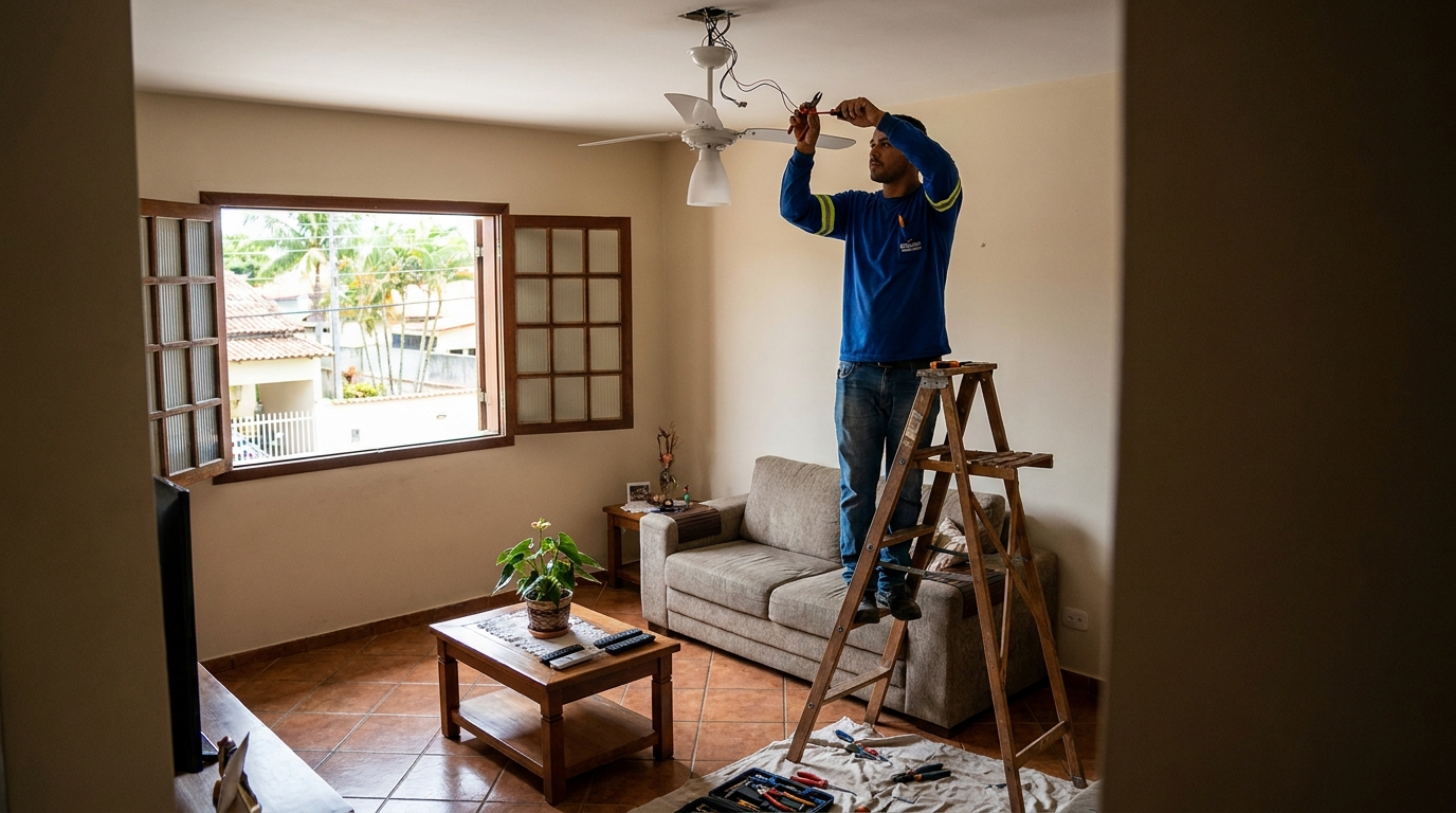 Instalacao de ventilador de teto profissional em Natal‑RN